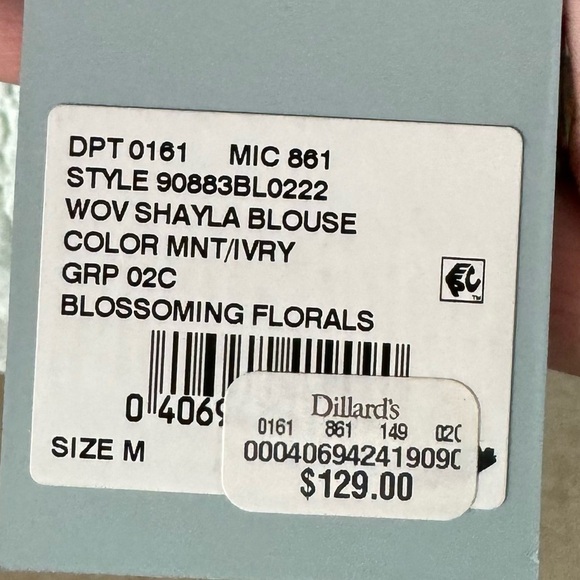 Antonio Melani Mint Ivory Woven Shayla Gingham Peplum Blouse - Picture 7 of 10